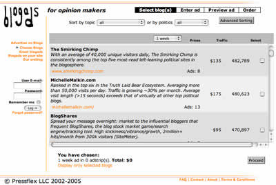 Blogads screen shot