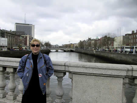 Barbara in Dublin over the River Liffey
